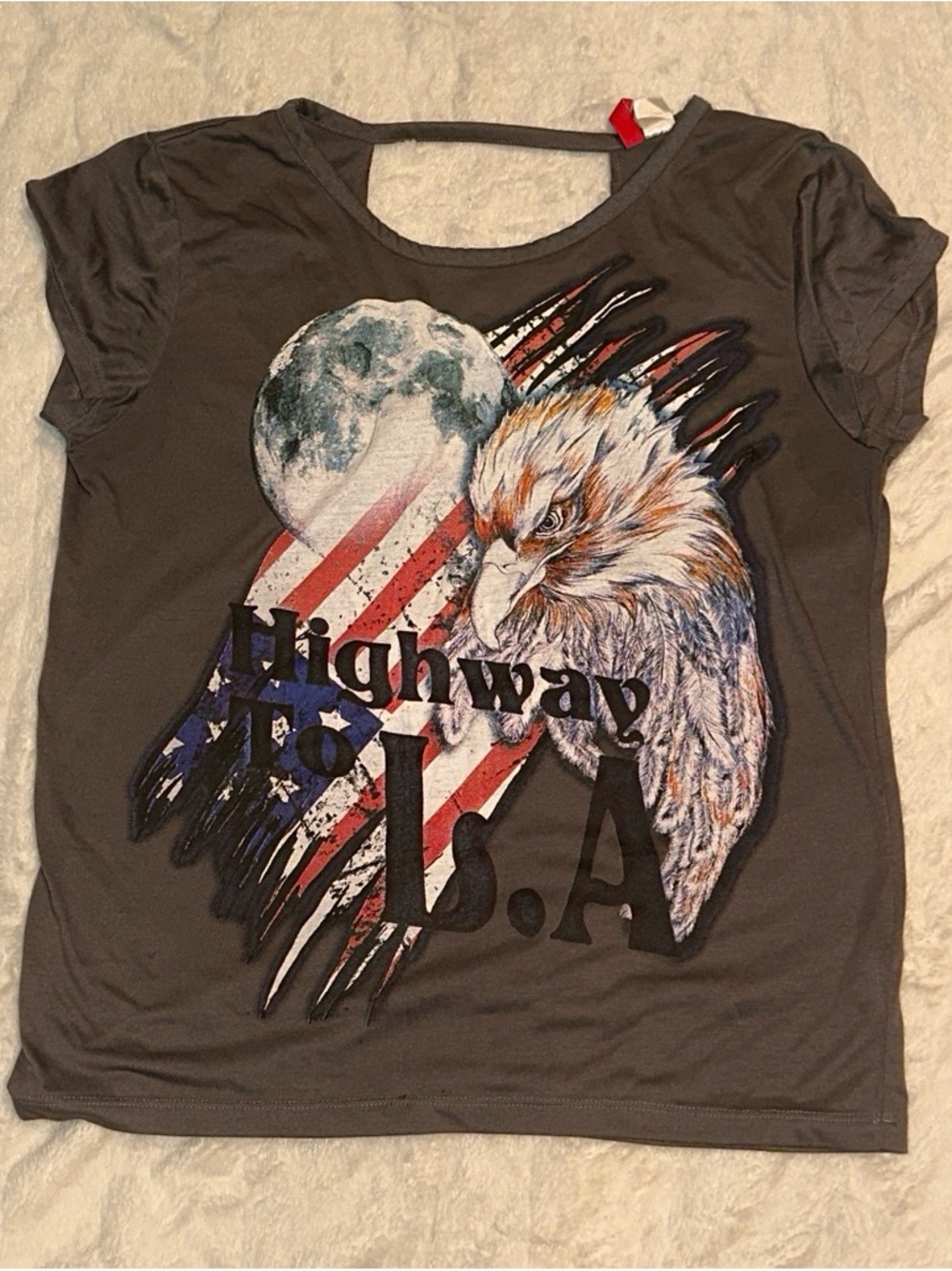 Divided Charcoal Graphic Tee with Red Tag